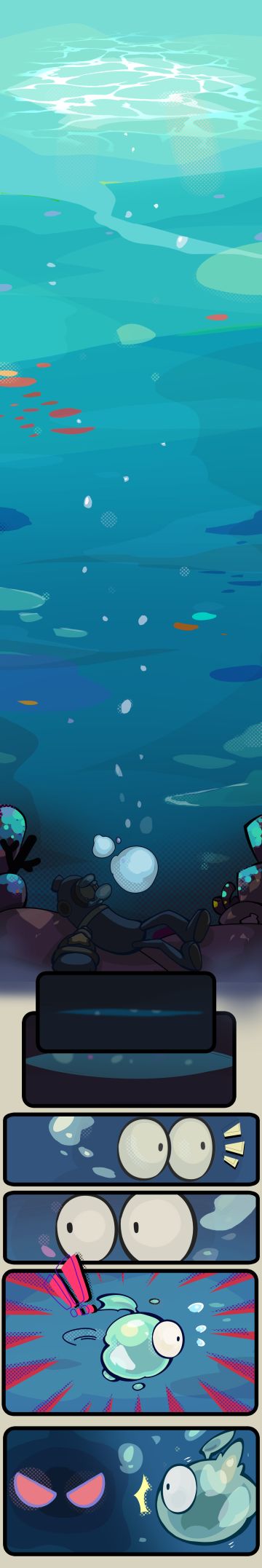 【爆料】鱼人节主题漫画！深海潜水员的冒险～