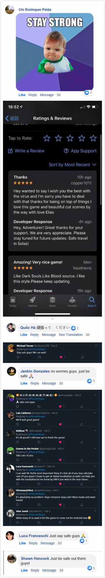 感谢全球玩家对我们的关心
