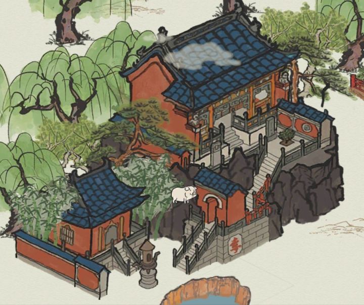笑死,这只猪跑上了道观截图