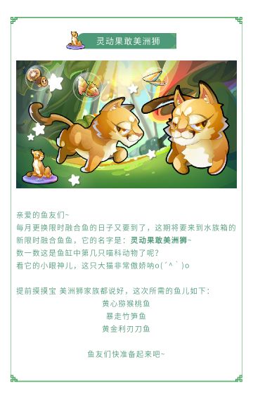 新融合鱼---灵动果敢美洲狮来啦~