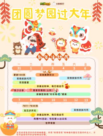 【官方攻略】小主人请收好这份新年活动日历