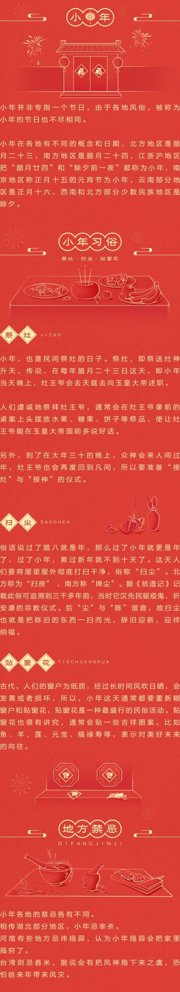 今天是扫尘、祭灶的日子。你们打扫了吗？