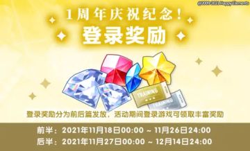 【公告】「1周年庆祝纪念」登录奖励！