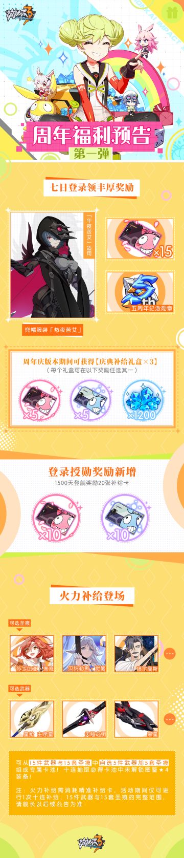 《崩坏3》五周年福利预告 · 第一弹