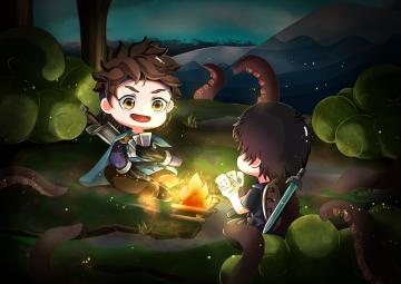 找人画的同人《营地打牌》