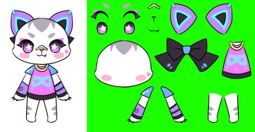 绘制了一套喵达利的元件素材，送给大家创作。