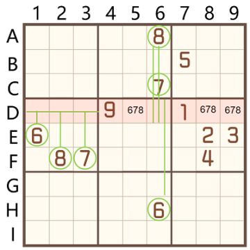 【数独技巧】-行列数组占位法（隐性数组）