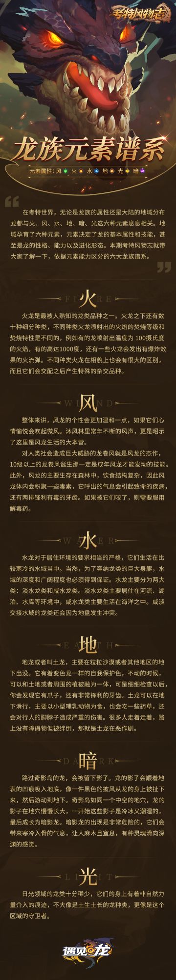 【考特风物志】龙族元素谱系