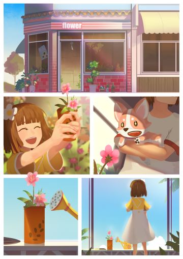 【梦蝶日记】狗狗与花