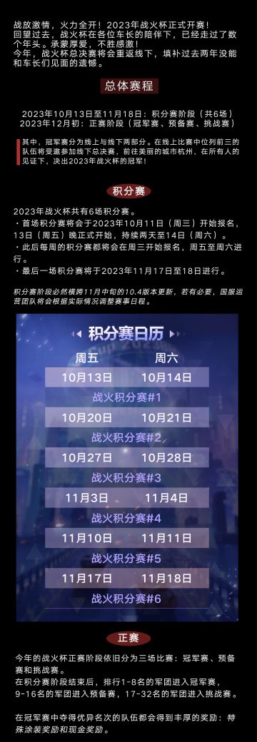 战放激情，火力全开！2023战火杯来了！
