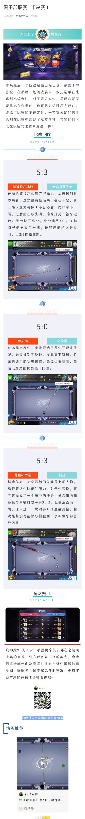 【俱乐部联赛】半决赛Ⅰ