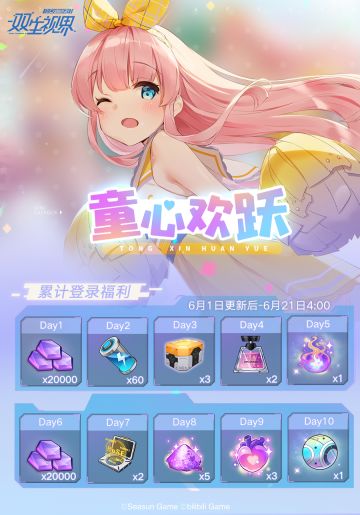 【双生视界】「童心欢跃」登录签到活动即将开启！