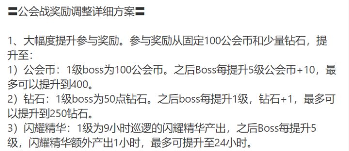 关于公会Boss奖励调整的看法截图