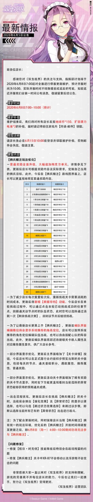 【双生视界】更新维护公告（6月8日）