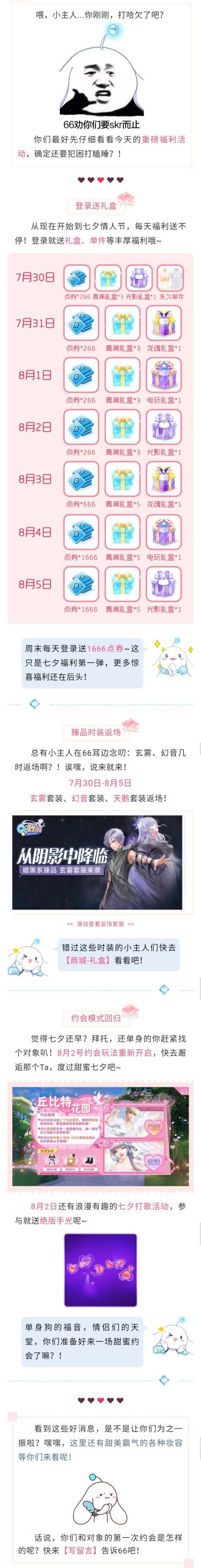 七夕福利第一弹：绝版手光？约会返场？海量点券