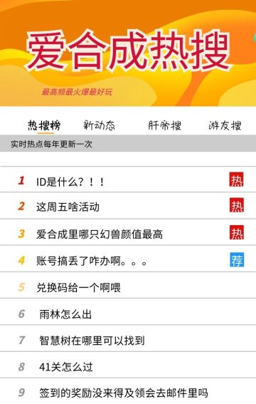 【爱合成热搜榜】不允许你一个都不知道