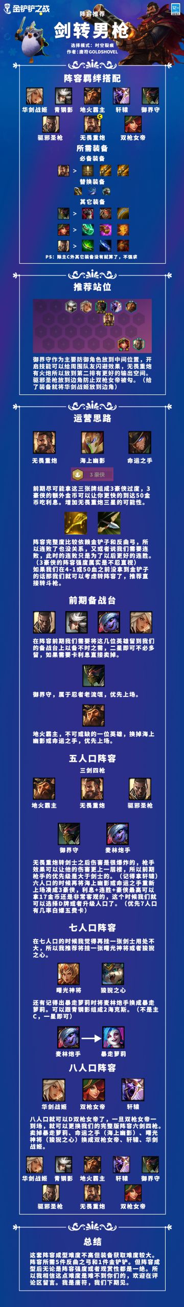 金铲铲之战枪转重炮详细攻略