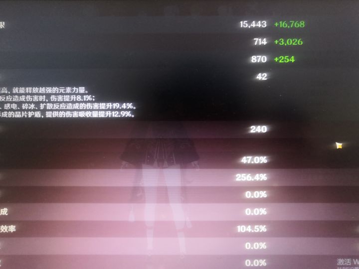 胡桃全天赋8，等E满级估计能凹到4K攻击，从胡桃池出培养到现在，一个主C角色真是费精力截图