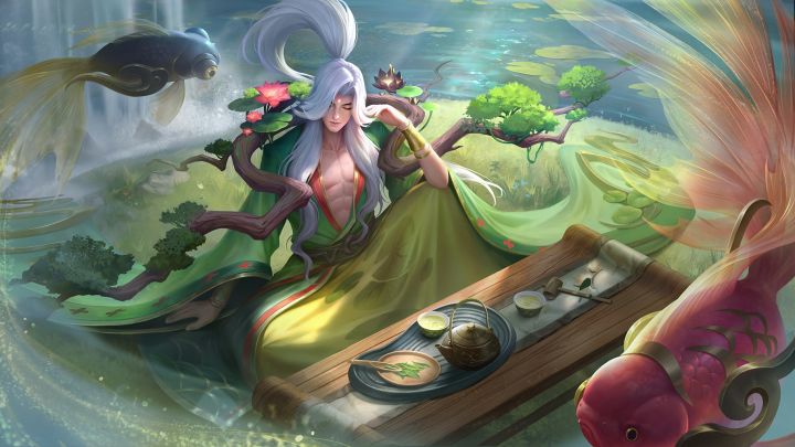 新皮肤爆料 | 伏羲·锦鲤仙缘：心随流水去，身与风云闲截图