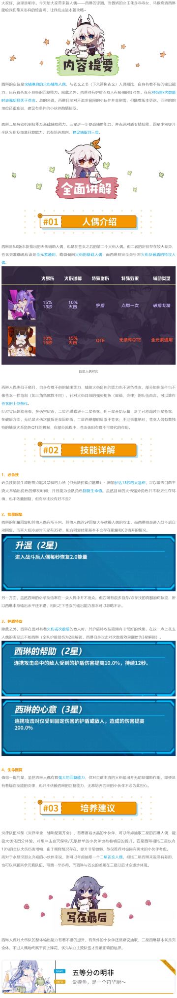 【崩坏3通讯中心】明非丨人偶攻略丨攻守兼备，西琳人偶评测