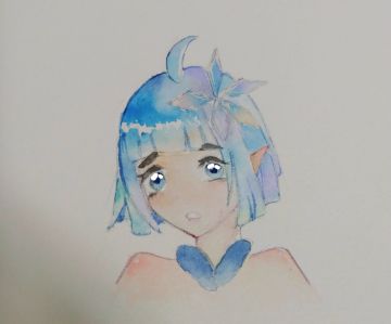 改了改，重新发发()是水彩复健，画了白漓