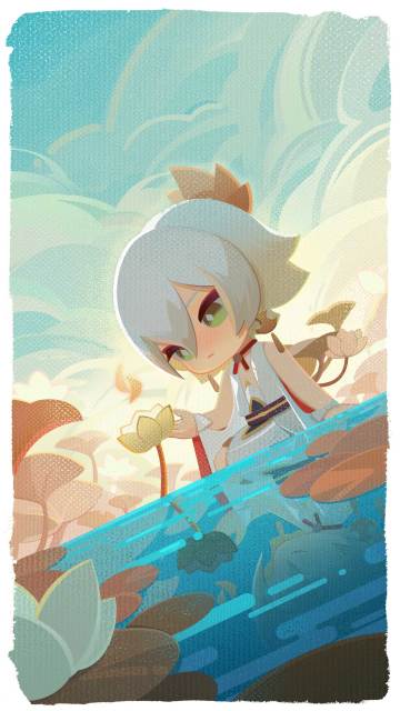 庭院插画集 | 帝释天-池中白莲