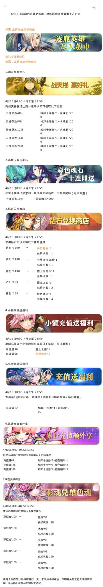 4月16日活动内容更新一览