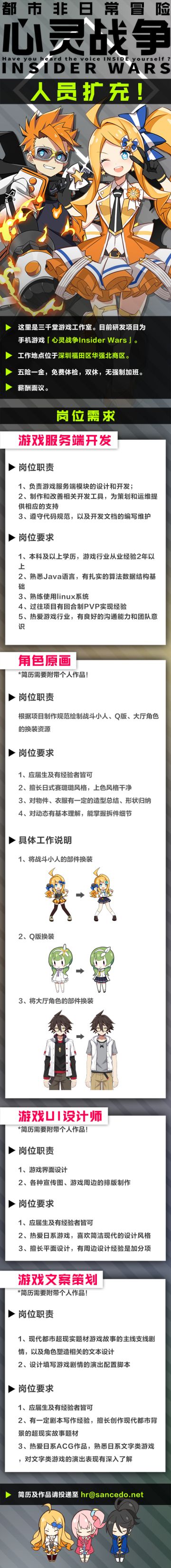 《心灵战争》项目组招聘计划！