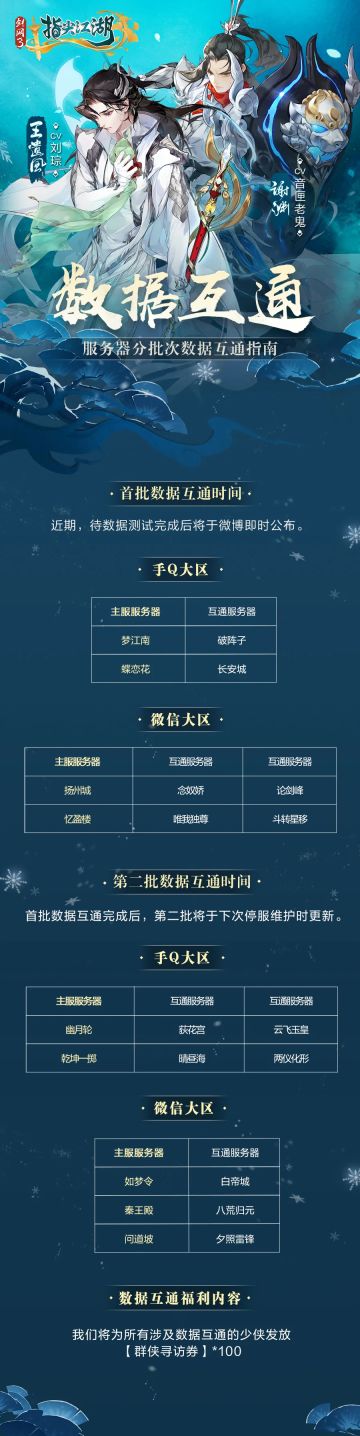 《剑网3：指尖江湖》服务器数据互通即将上线