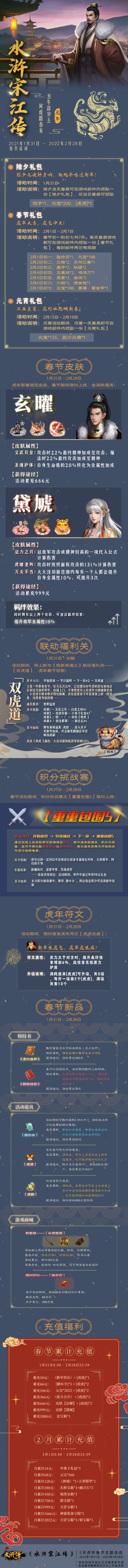 【2月春节活动（奖励已发）】丨朝夕所盼，新岁启封！《虎力全开》福气到，【虎虎生威】迎新春！