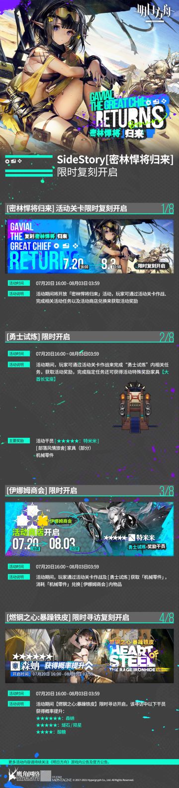 SideStory「密林悍将归来」复刻即将开启