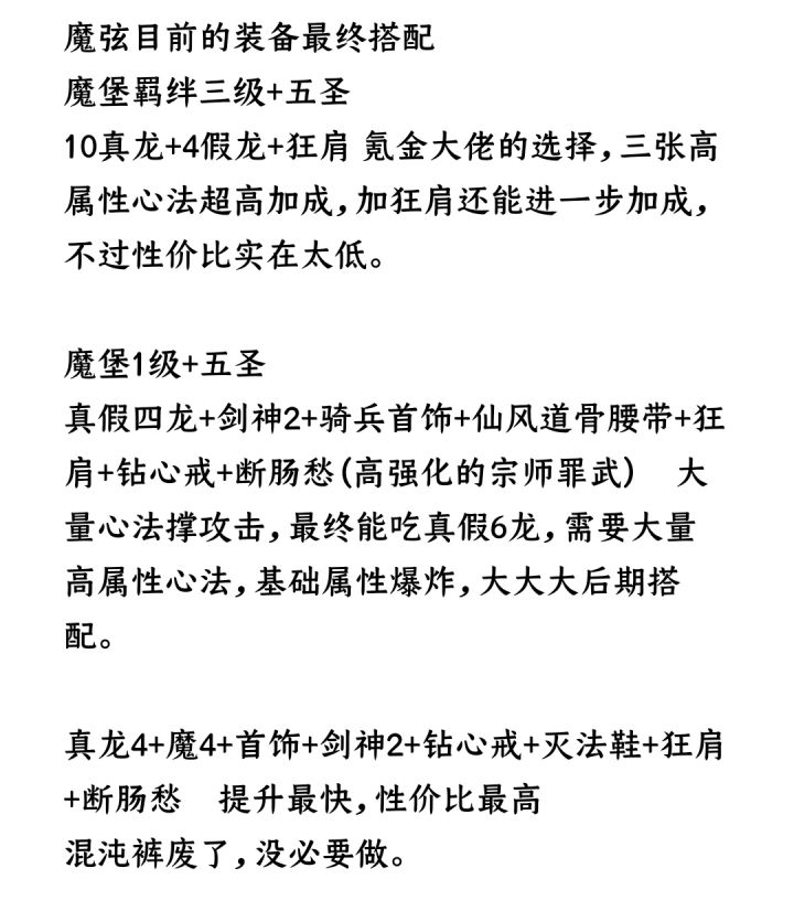 魔弦装备最终搭配。截图