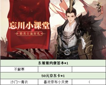 【已开奖】【忘川印象】【有奖活动】忘川小课堂开课！猜猜这是哪位名士