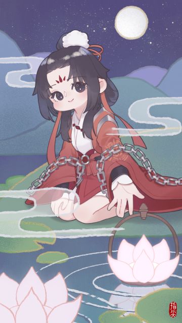 听说月圆时向着花灯许愿会更灵验~