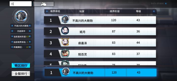 来纪念一下终于爬到120截图