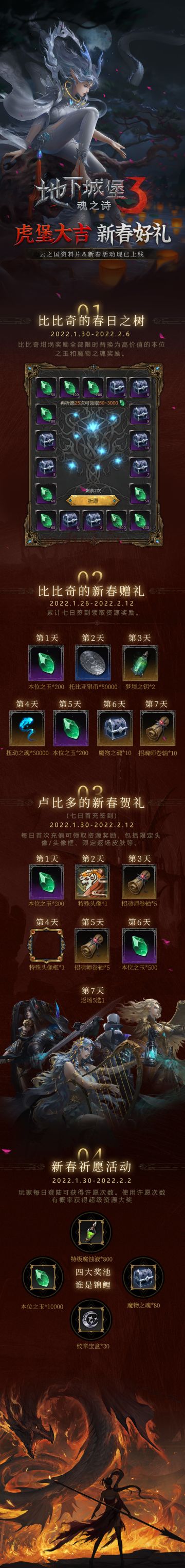 新春系列活动今日起陆续上线！迎虎年，玩地堡，许新年心愿~