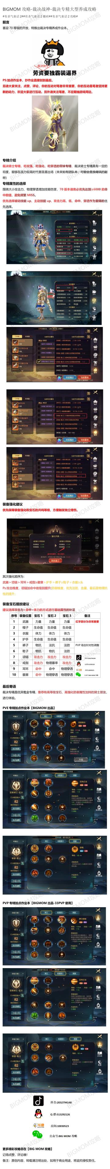 BIGMOM攻略-戳戳骑士-裁决专精大型攻略【70等级版】