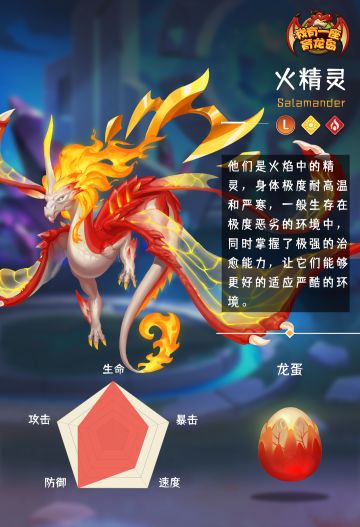 【萌龙信息卡】火精灵（L）‖火系&光明