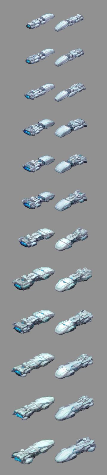 星舰起航美术鉴赏——星云自由联邦飞船篇