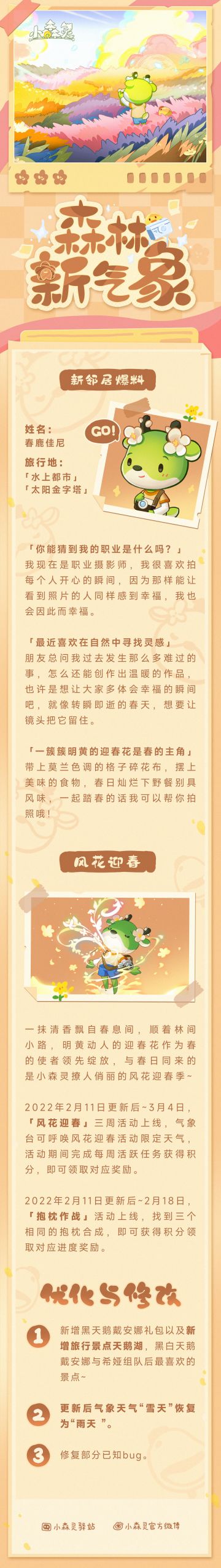 小森灵本期更新公告丨好一朵迎春花~