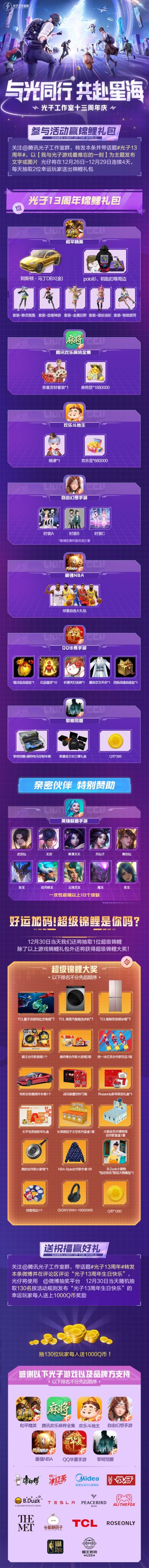 光子十三周年，微博锦鲤活动等你参加！