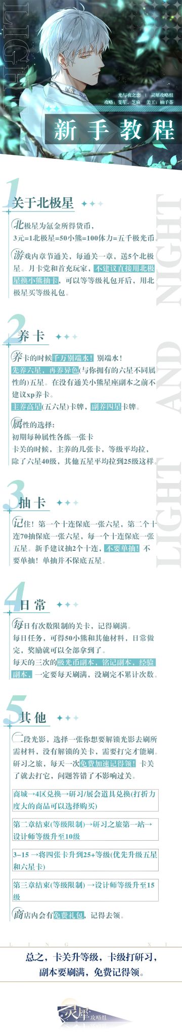《光与夜之恋》新手教程——养卡、资源收集一图流攻略