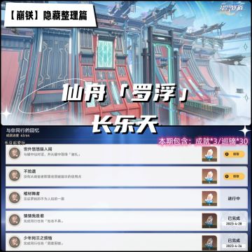 「V1.1攻略」仙舟罗浮-长乐天隐藏整理，巡镝获取完结撒花