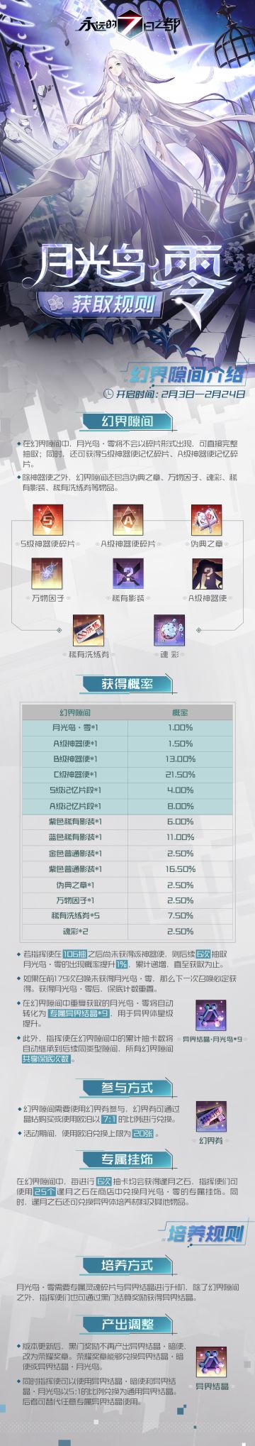 「月光鸟·零」获取规则公布！