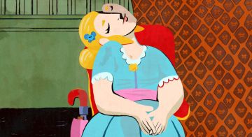 《在红色安乐椅上睡着的佩佩》 - by Pablo Picasso.