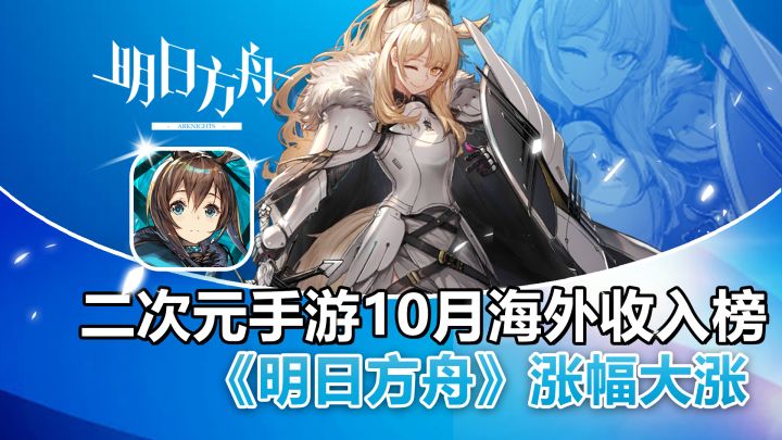 二次元手游10月海外收入榜,《明日方舟》涨幅大涨!截图
