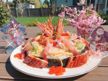 崩坏美食特辑 | 豪华海鲜樱花散寿司~