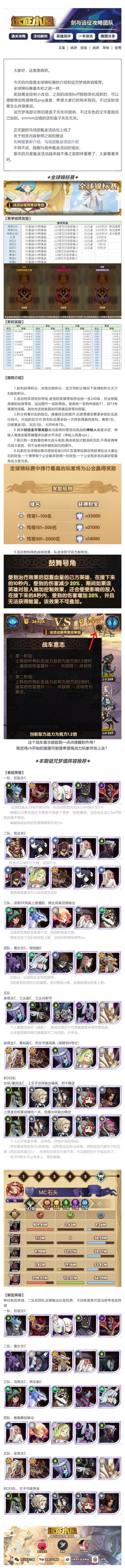 【剑与远征小屋】全球锦标赛介绍与本期诅咒梦境阵容推荐