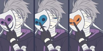 #角虫的腿部挂件#能猜到面具之下的情绪吗（源：twi@くだり）