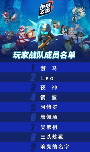 《伊甸之战》官方赛事玩家战队成员名单公布！